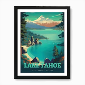 Lake Tahoe California Nevada Travel Art Print