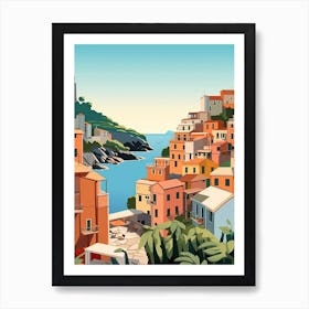 Cinque Terre, Italy, Graphic Illustration 2 Art Print