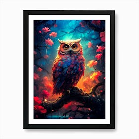 Owl In The Forest Art Print