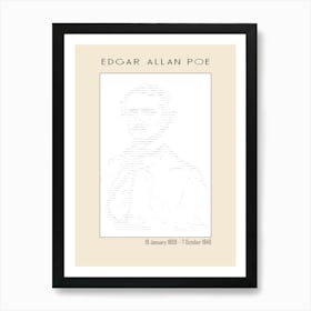 Ascii Art Minimalist – Edgar Allan Poe – Classic Painting Art Print