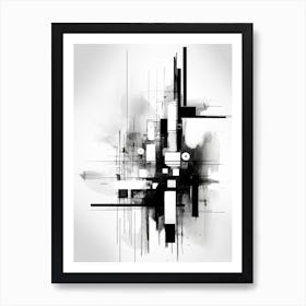 Memory Abstract Black And White 4 Art Print