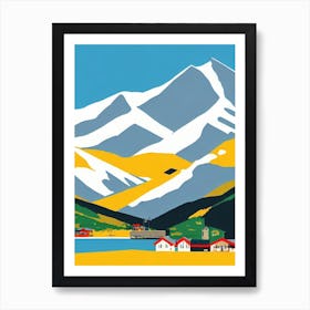 Andermatt, Switzerland Midcentury Vintage Skiing Poster Art Print