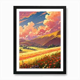 Poppies In The Meadow 2 Art Print