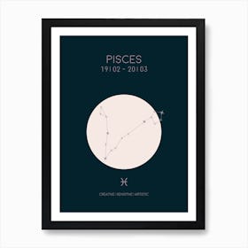 Pisces Star Sign In Dark Art Print