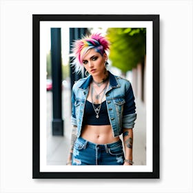 Pretty Punk Girl - Hall-O-Gram Creations 34 Art Print