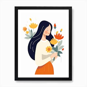 Bloom Body Art Woman With Flowers Art Print