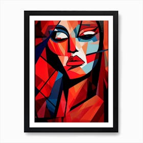 Cubist Abstract Geometric Lady Illustration 5 Art Print