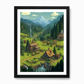 Countryside Pixel Art 1 Art Print