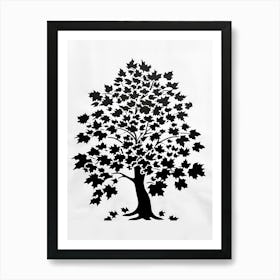 Maple Tree Simple Geometric Nature Stencil 2 Art Print