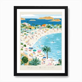 Poster Of Elafonisi Beach, Crete, Greece, Matisse And Rousseau Style 4 Art Print