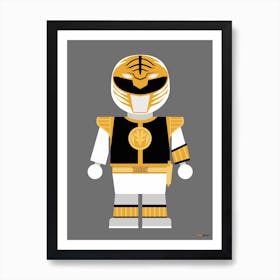 Toy Power Ranger White  Art Print