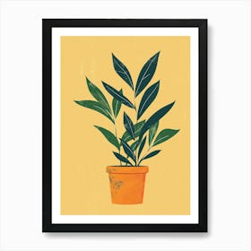 Zz Plant Minimalist Illustration 8 Art Print