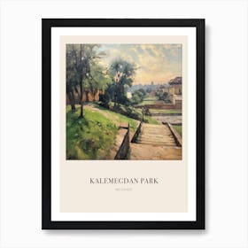 Kalemegdan Park Belgrade Serbia 3 Vintage Cezanne Inspired Poster Art Print