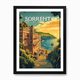 Sorrento Italy - Vibrant Cityscape Poster Art Print