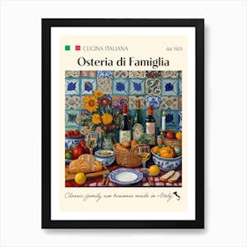 Osteria Di Famiglia Trattoria Italian Poster Food Kitchen Art Print