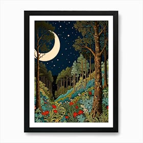 William Morris Night In The Woods 13 Art Print