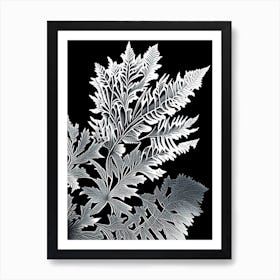 Tansy Leaf Linocut 3 Poster