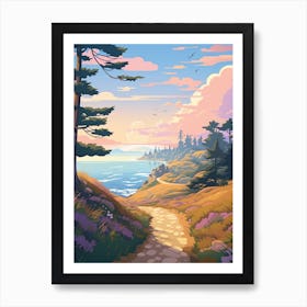 West Coast Trail New Zealand Hike Illustration Art Print