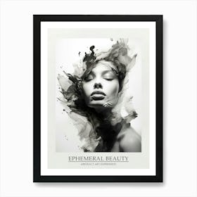 Ephemeral Beauty Abstract Black And White 7 Poster Art Print