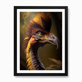 Oviraptor Illustration Dinosaur Art Print