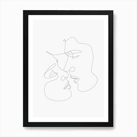 One Line Drawing Monoline Asthetic Mnimalist Drawing Art Print