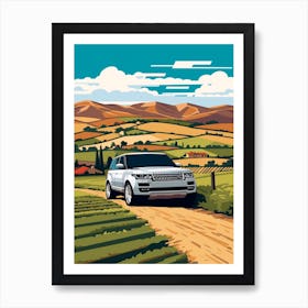 A Range Rover In The Tuscany Italy Illustration 1 Affiche