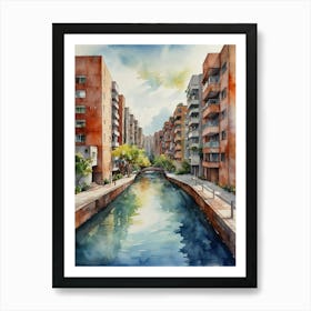 Canal In A City Art Print