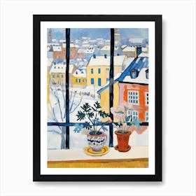 The Windowsill Of Tallinn   Estonia Snow Inspired By Matisse 2 Art Print