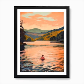 Wild Swimming At Loch Lomond Scotland 3 Art Print