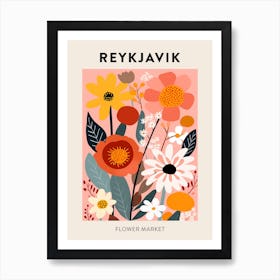 Flower Market Poster Reykjavik Iceland Art Print