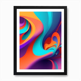 Abstract Colorful Waves Vertical Composition 33 Art Print