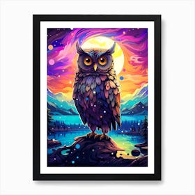 Owl Painting Art Print