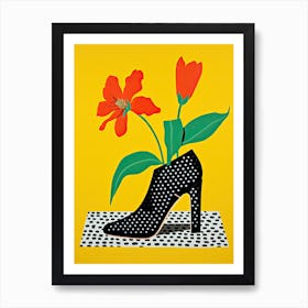 Step into Spring: Women's Shoes with Flowers Art Print