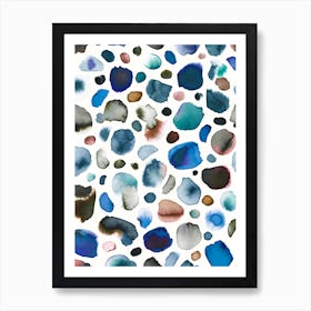 Watercolour Stains Blue Art Print