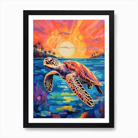 Sea Turtle Swimming 11 Art Print