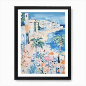 Gallipoli, Puglia   Italy Beach Club Lido Watercolour 2 Art Print