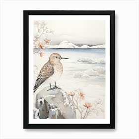 Winter Bird Painting Dunlin 4 Art Print