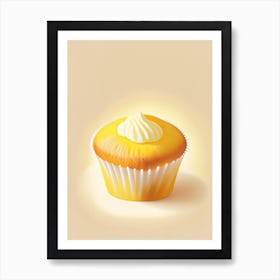 Corn Muffin Bakery Product Neutral Abstract Illustration Flower Art Print