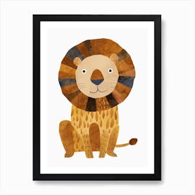 African Lion Night Hunt Clipart 2 Art Print