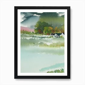 Abisko National Park Sweden Water Colour Poster Art Print