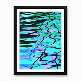 Neon Summer Oasis Water Print Art Print