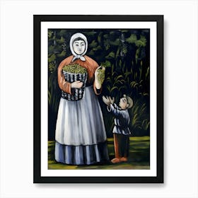 A Peasant Woman With Her Son. Niko Pirosmani Art Print