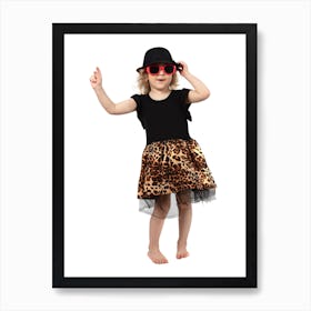 Little Girl In Leopard Dress 1 Art Print