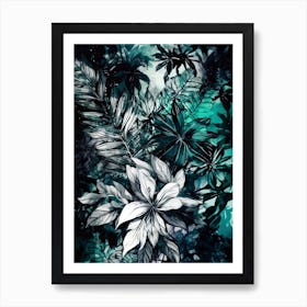 Tropical Jungle flowers nature Art Print