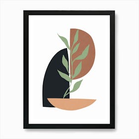 Geometric and floral composition 2 Art Print