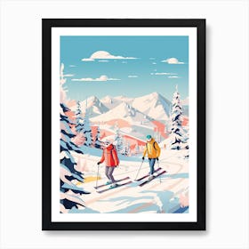 Heavenly Mountain Resort   California Nevada Usa, Ski Resort Illustration 2 Art Print