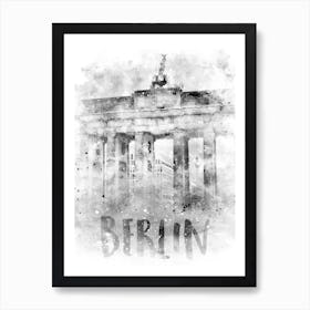 Watercolor Berlin Brandenburg Gate Art Print