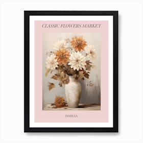 Classic Flowers Market  Dahlia Floral Poster 4 Art Print