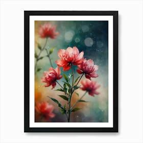 Peony Flowers Art Print