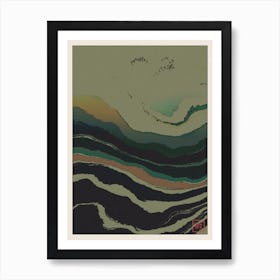 Abstract Landscape Inspired By Minimalist Japanese Ukiyo E Painting Style 10 Art Print